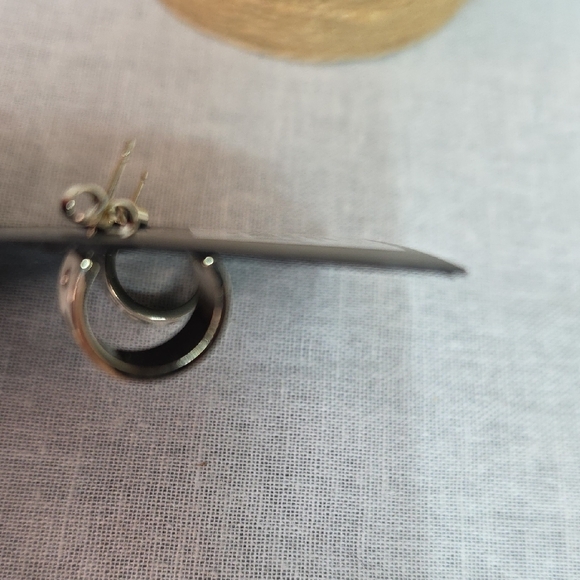 Coach Women's Huggie Monogram Earrings - Picture 5 of 5